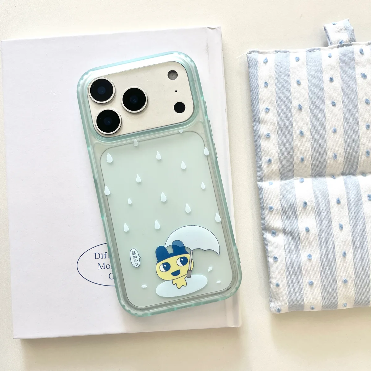 Tamagotchi Rainy Day Phone Case with Beaded Strap