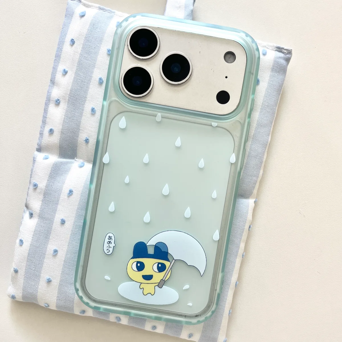Tamagotchi Rainy Day Phone Case with Beaded Strap