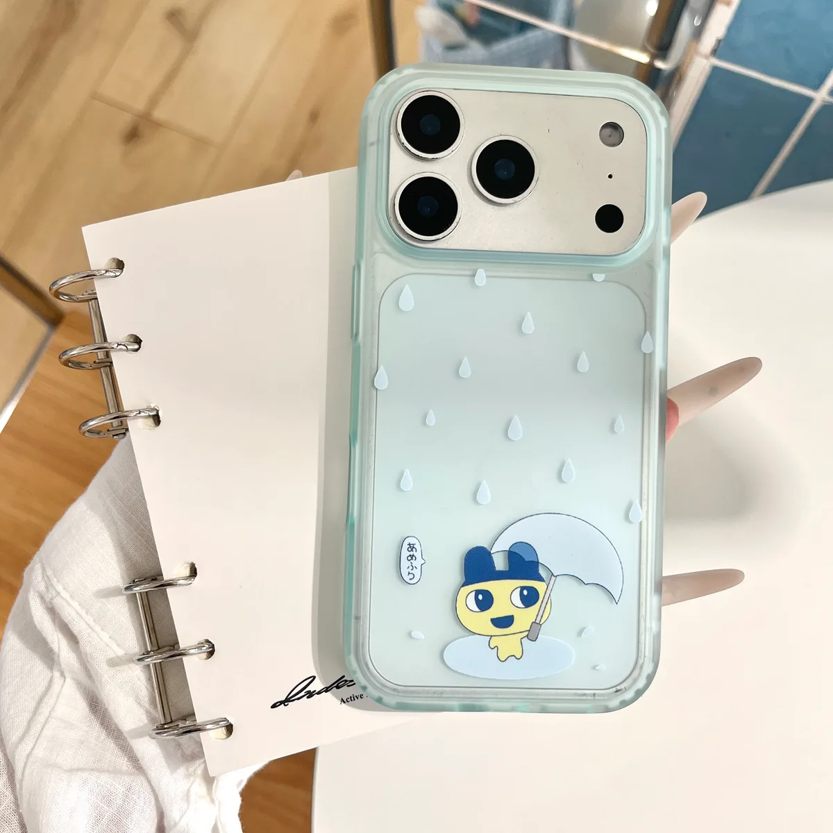 Tamagotchi Rainy Day Phone Case with Beaded Strap