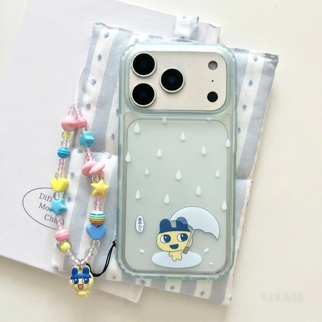 Tamagotchi Rainy Day Phone Case with Beaded Strap