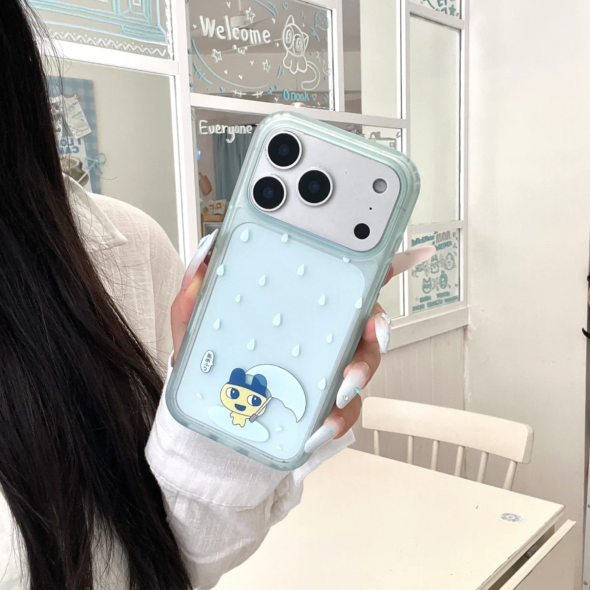 Tamagotchi Rainy Day Phone Case with Beaded Strap