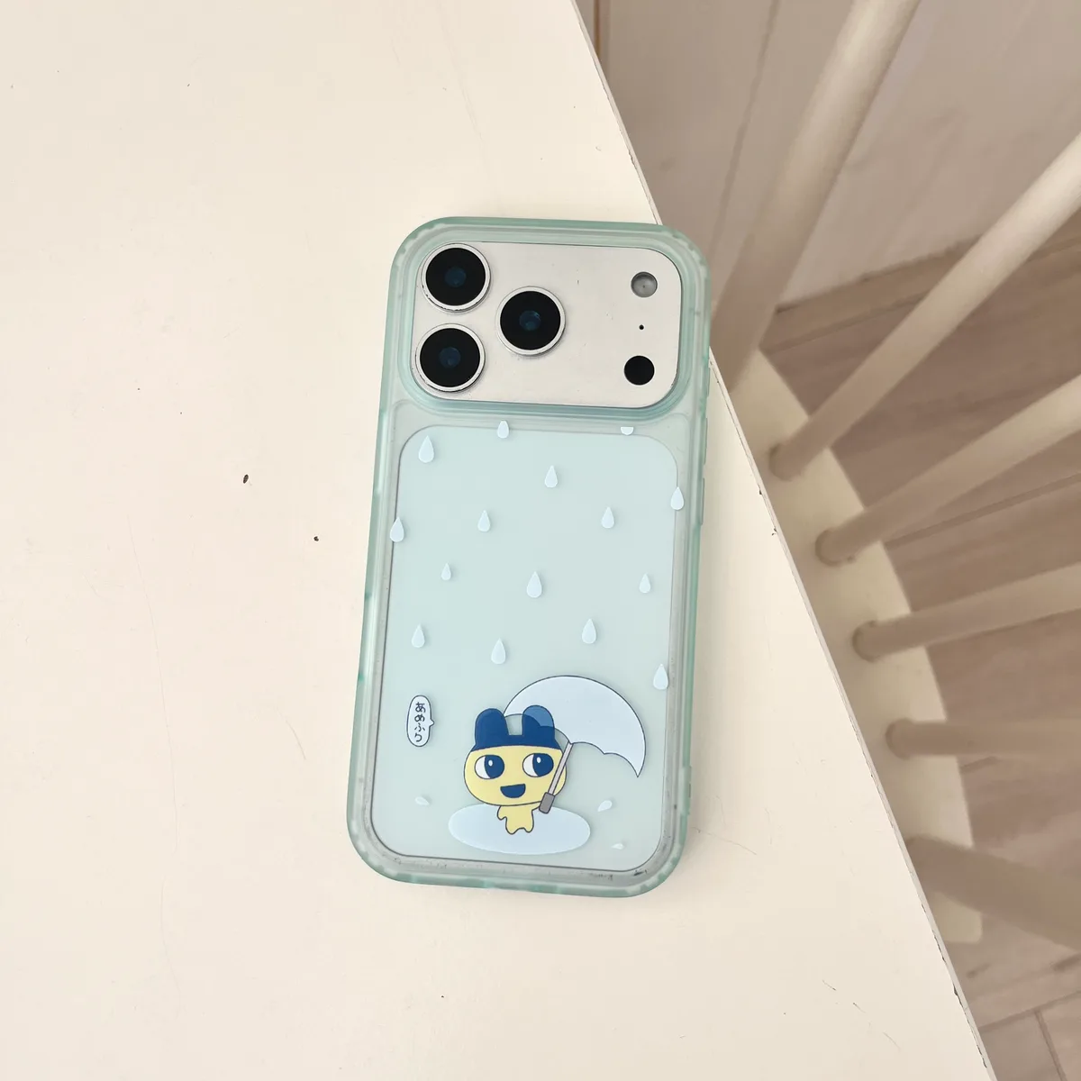 Tamagotchi Rainy Day Phone Case with Beaded Strap