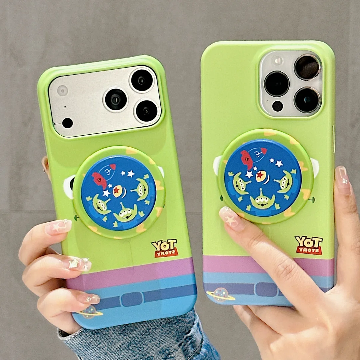 Toy Story Mint Green Matte with 3D Pop Socket Phone Case for iPhone 17 16 15 Pro Max — MagSafe