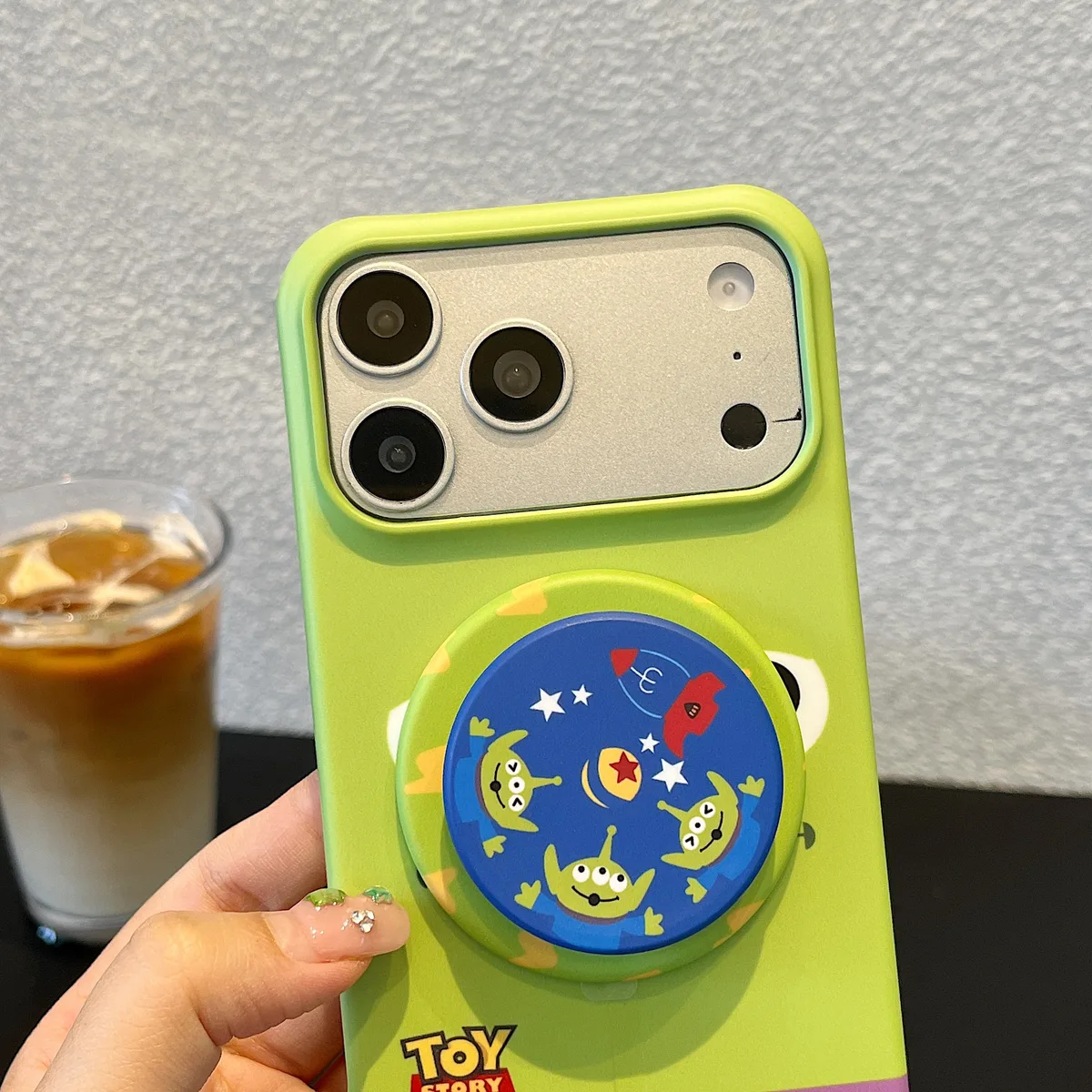 Toy Story Mint Green Matte with 3D Pop Socket Phone Case for iPhone 17 16 15 Pro Max — MagSafe