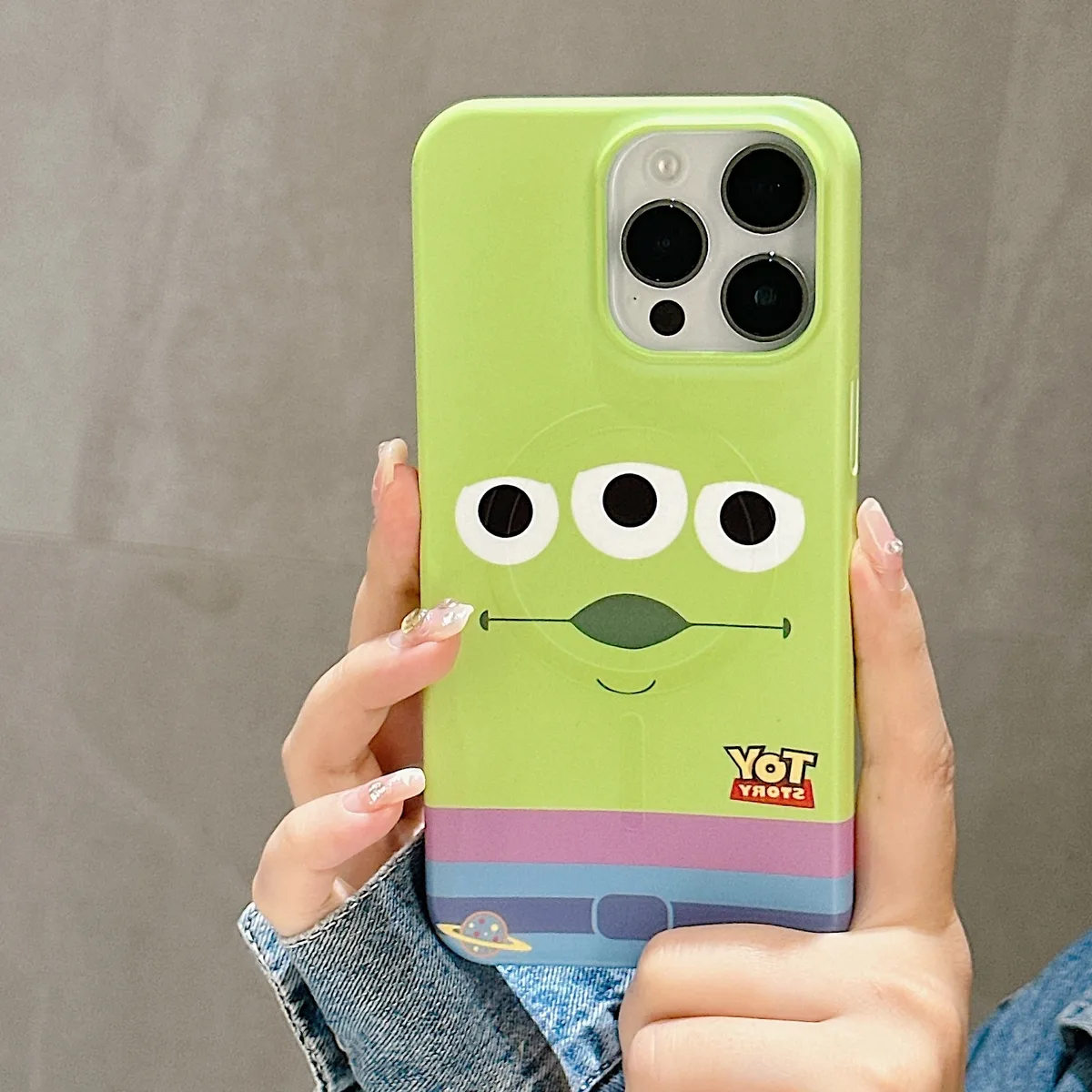 Toy Story Mint Green Matte with 3D Pop Socket Phone Case for iPhone 17 16 15 Pro Max — MagSafe
