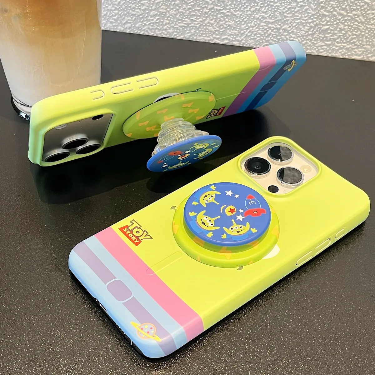 Toy Story Mint Green Matte with 3D Pop Socket Phone Case for iPhone 17 16 15 Pro Max — MagSafe