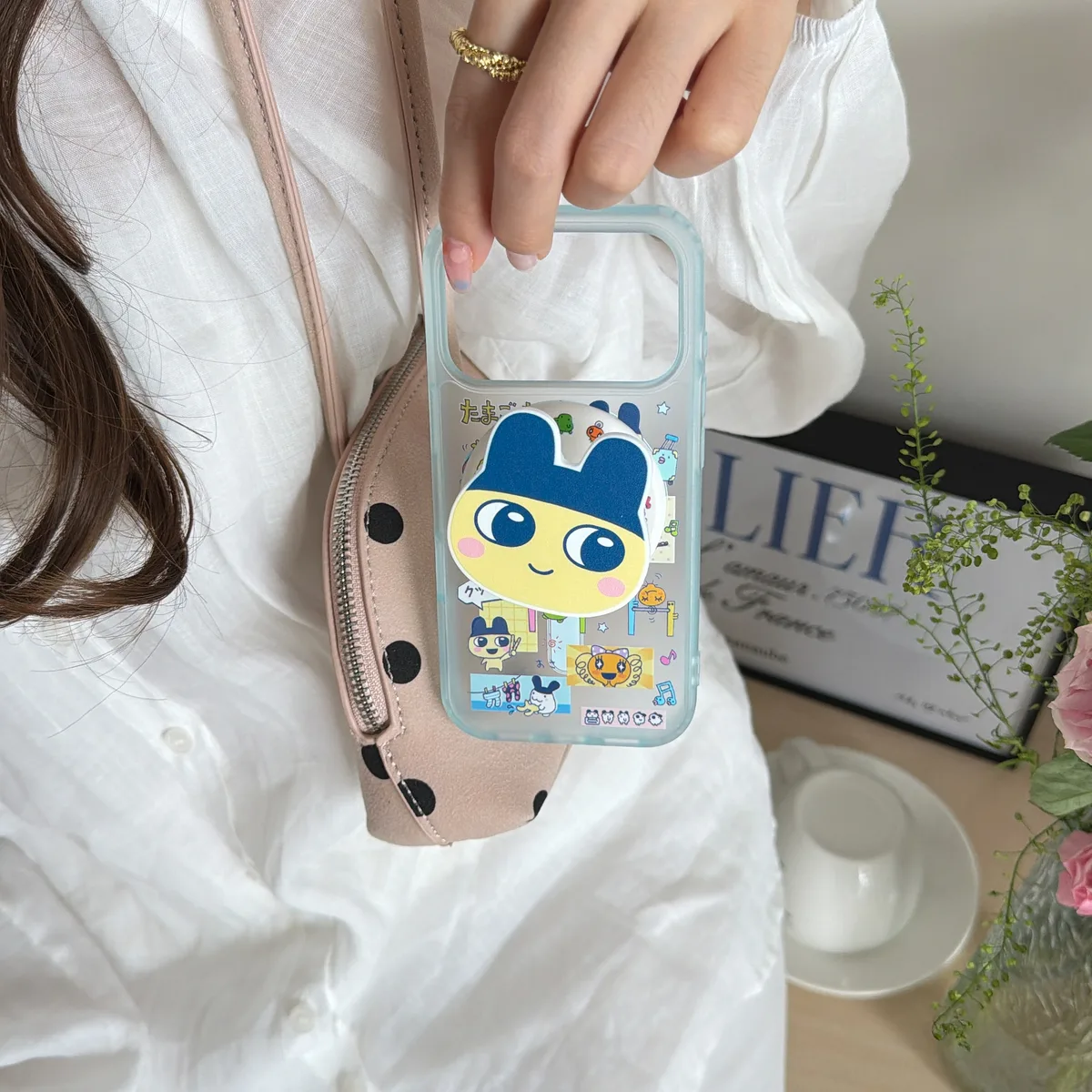 Tamagotchi Scrapbook Ver.3 Phone Case with PopSocket & Beaded Strap for iPhone 17 16 15 14 13 Pro Max — MagSafe