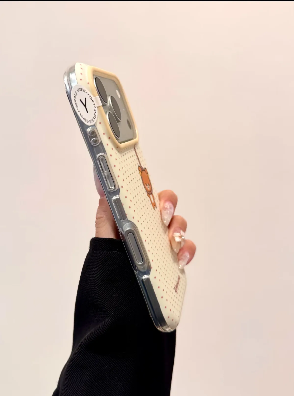 Rilakkuma Polka Dot Phone Case with Beaded Strap
