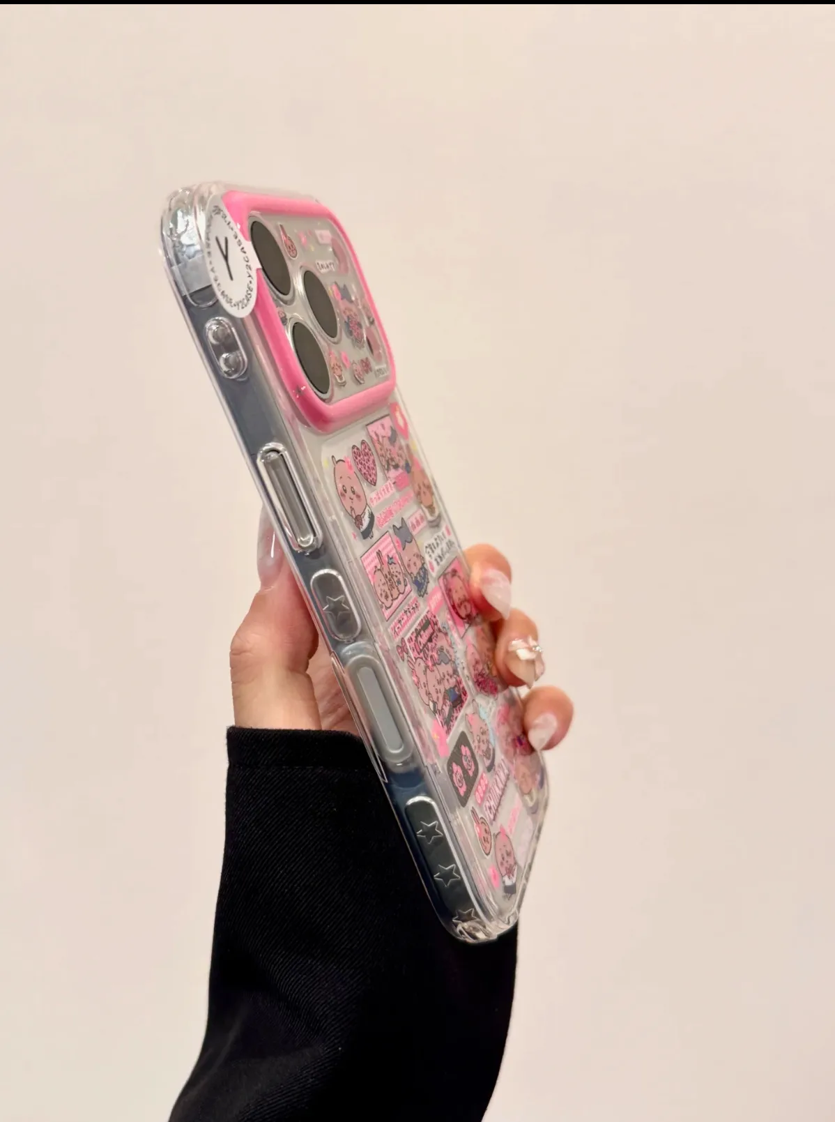 Chikawa Kawaii Sticker Phone Case for iPhone 17 16 15 Pro Max