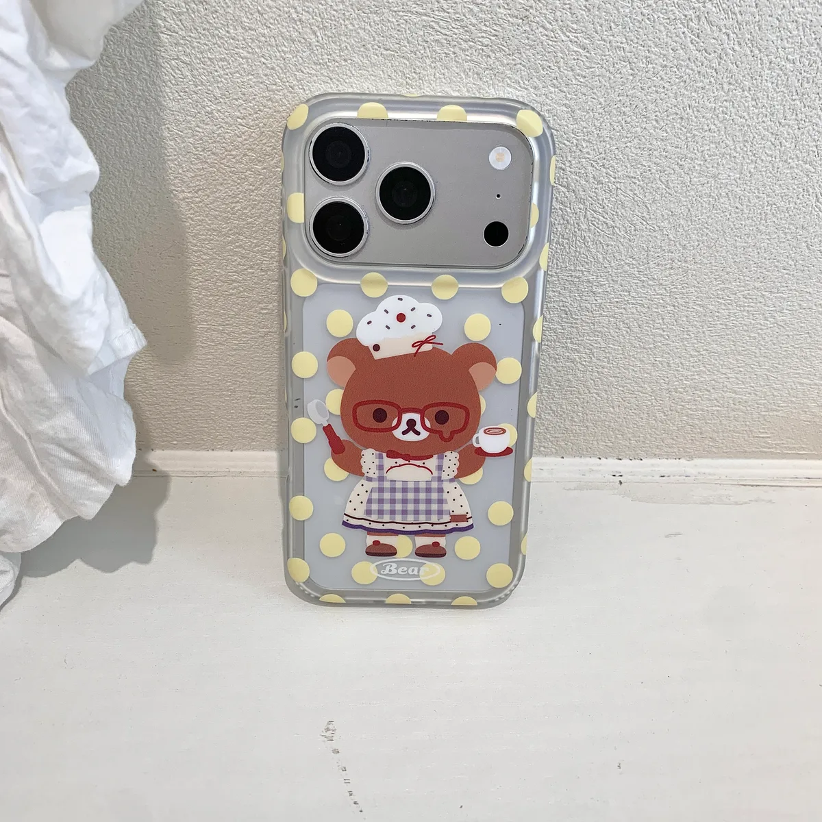 Rilakkuma Chef Bear Polka Dot Phone Case