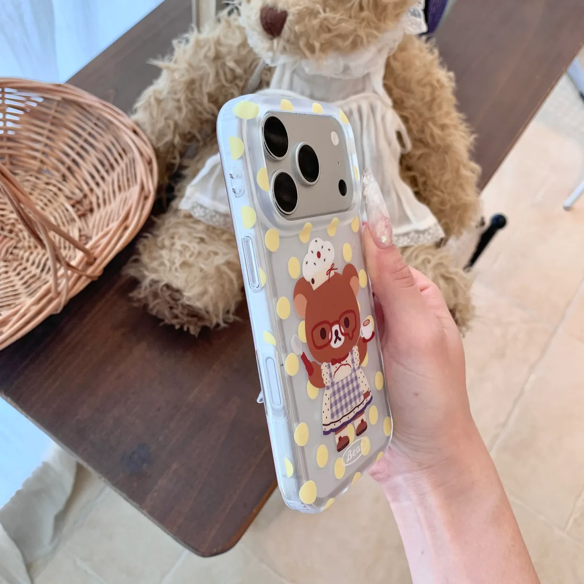 Rilakkuma Chef Bear Polka Dot Phone Case