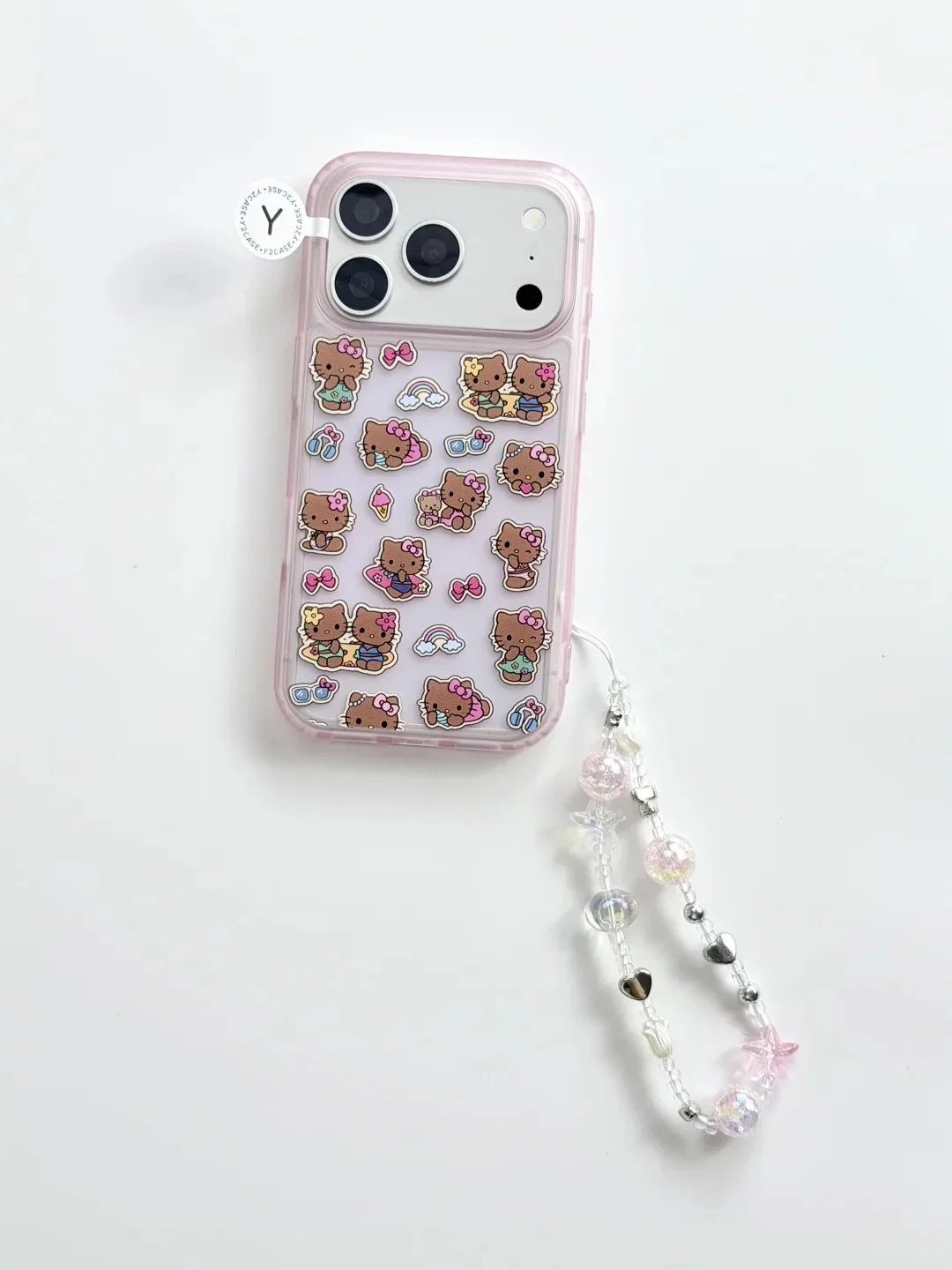 Hello Kitty Sticker Fun iPhone Case with Beaded Strap