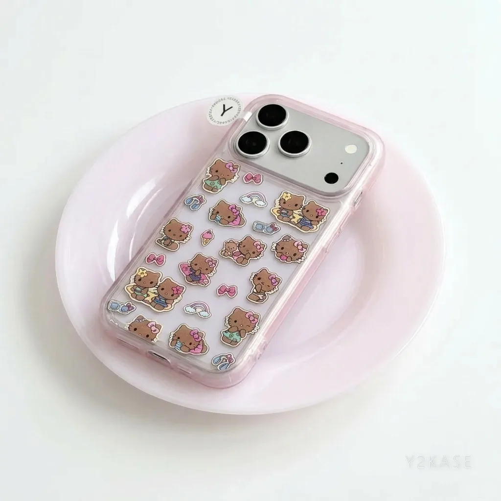 Hello Kitty Sticker Fun iPhone Case with Beaded Strap
