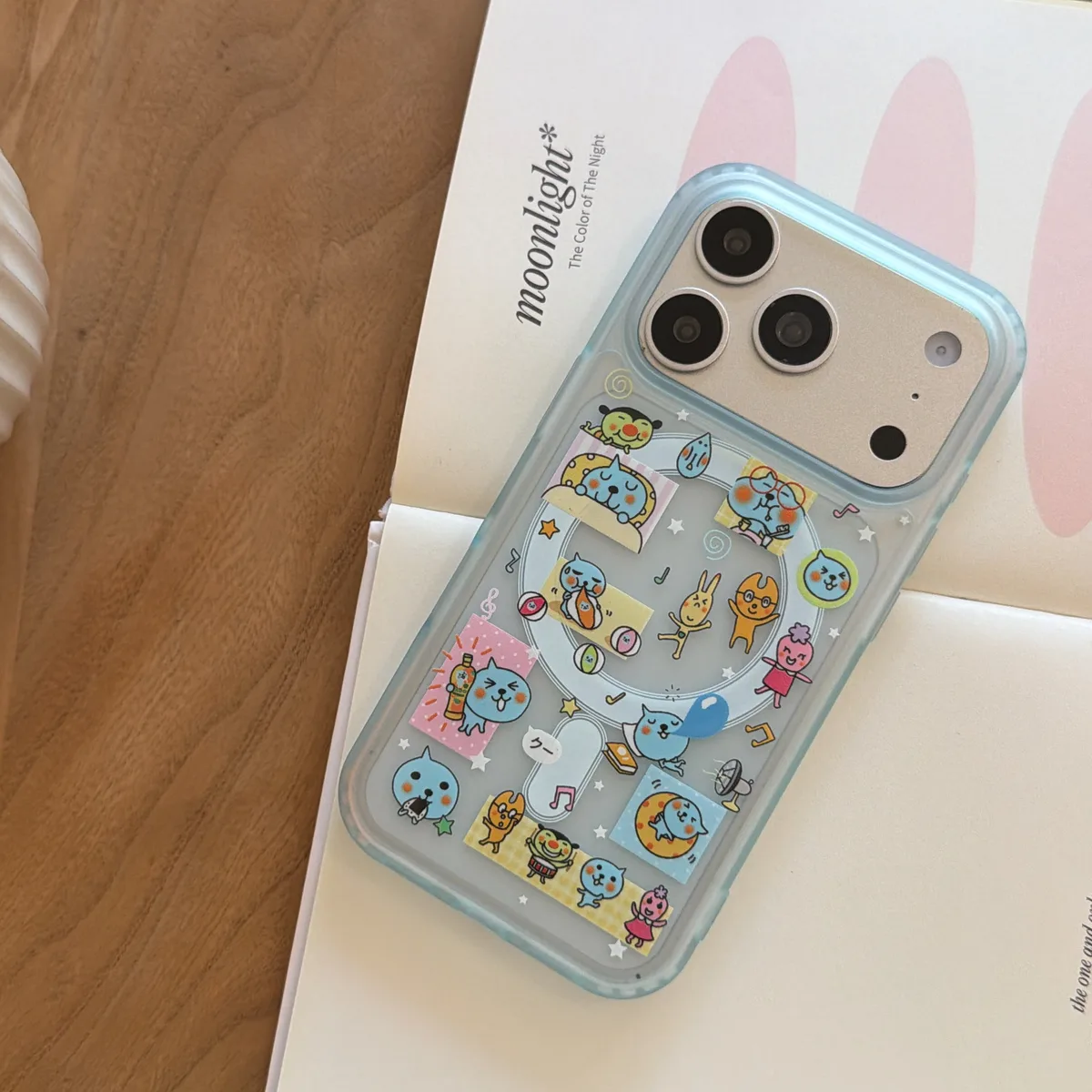Kawaii Cat Pop Phone Case with Beaded Strap — MagSafe