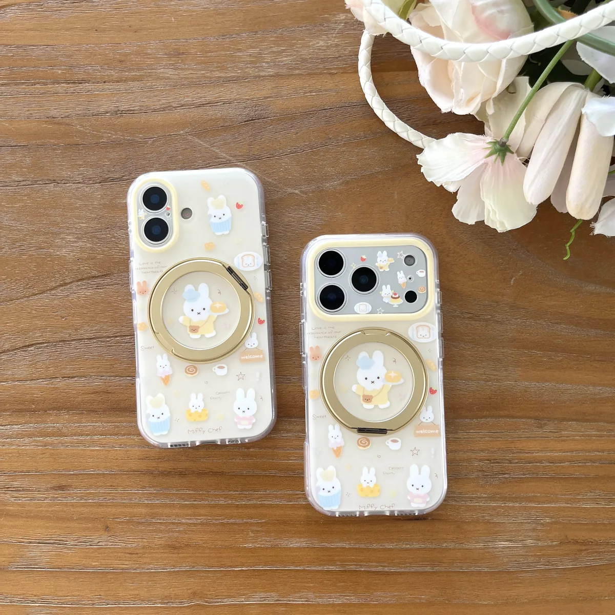 Miffy Chef 360° Foldable Ring Case with Beaded Strap for iPhone 17 16 15 Pro Max — MagSafe