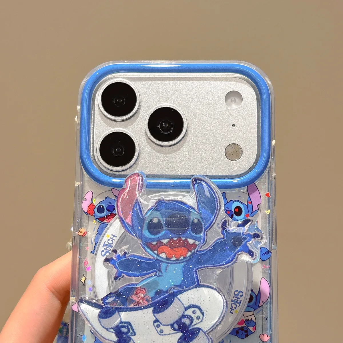 Stitch Skateboard PopSocket Phone Case with Beaded Strap — MagSafe
