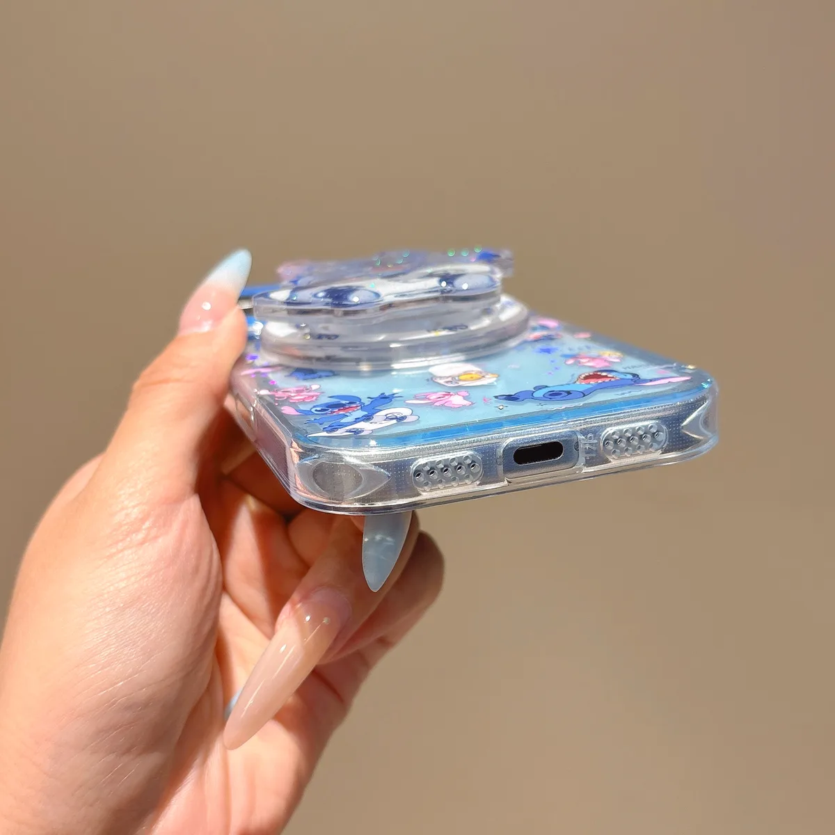 Stitch Skateboard PopSocket Phone Case with Beaded Strap — MagSafe