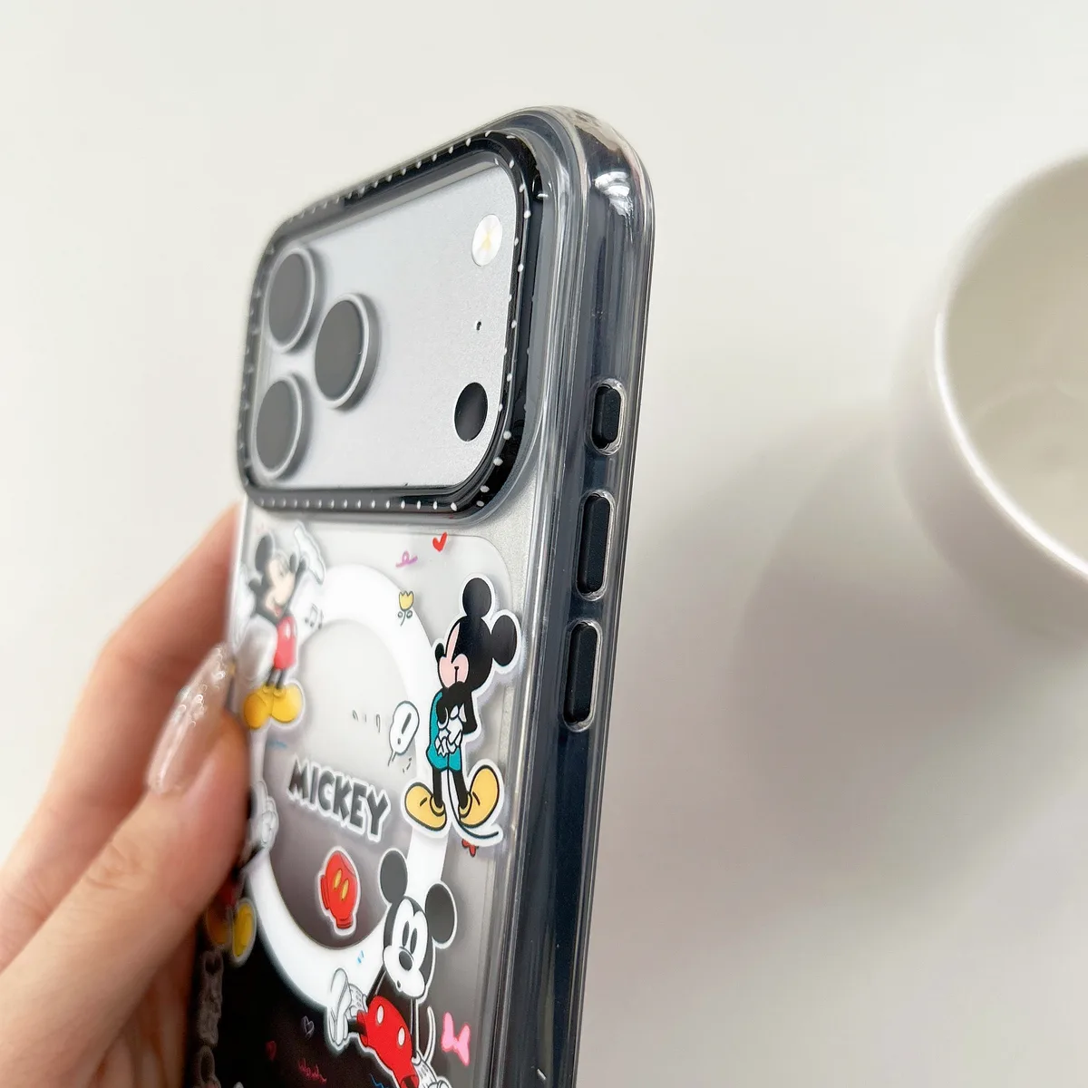 Mickey Mouse Pop-Up Stand Phone Case with Beaded Strap — MagSafe