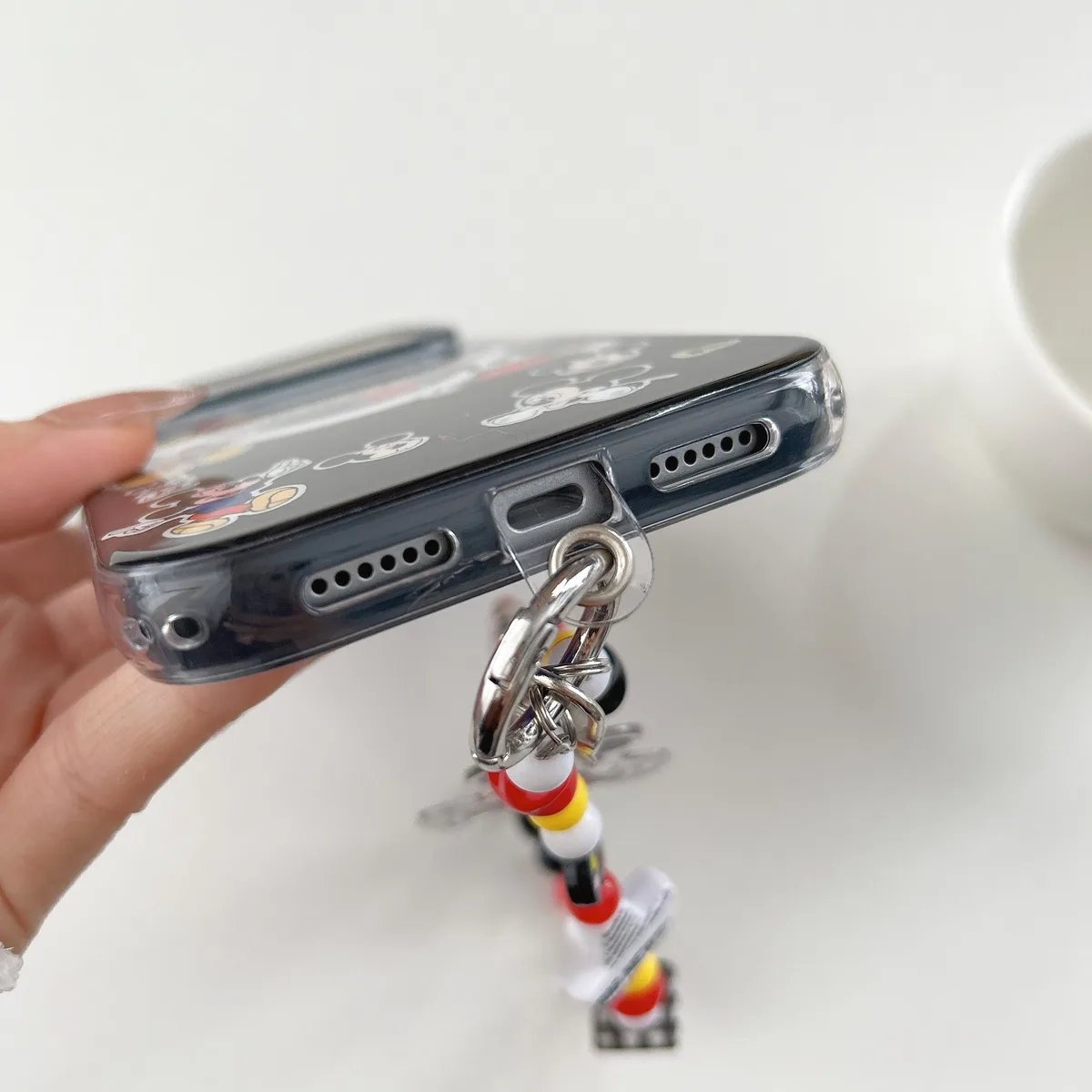 Mickey Mouse Pop-Up Stand Phone Case with Beaded Strap for iPhone 17 16 15 14 13 Pro Max — MagSafe