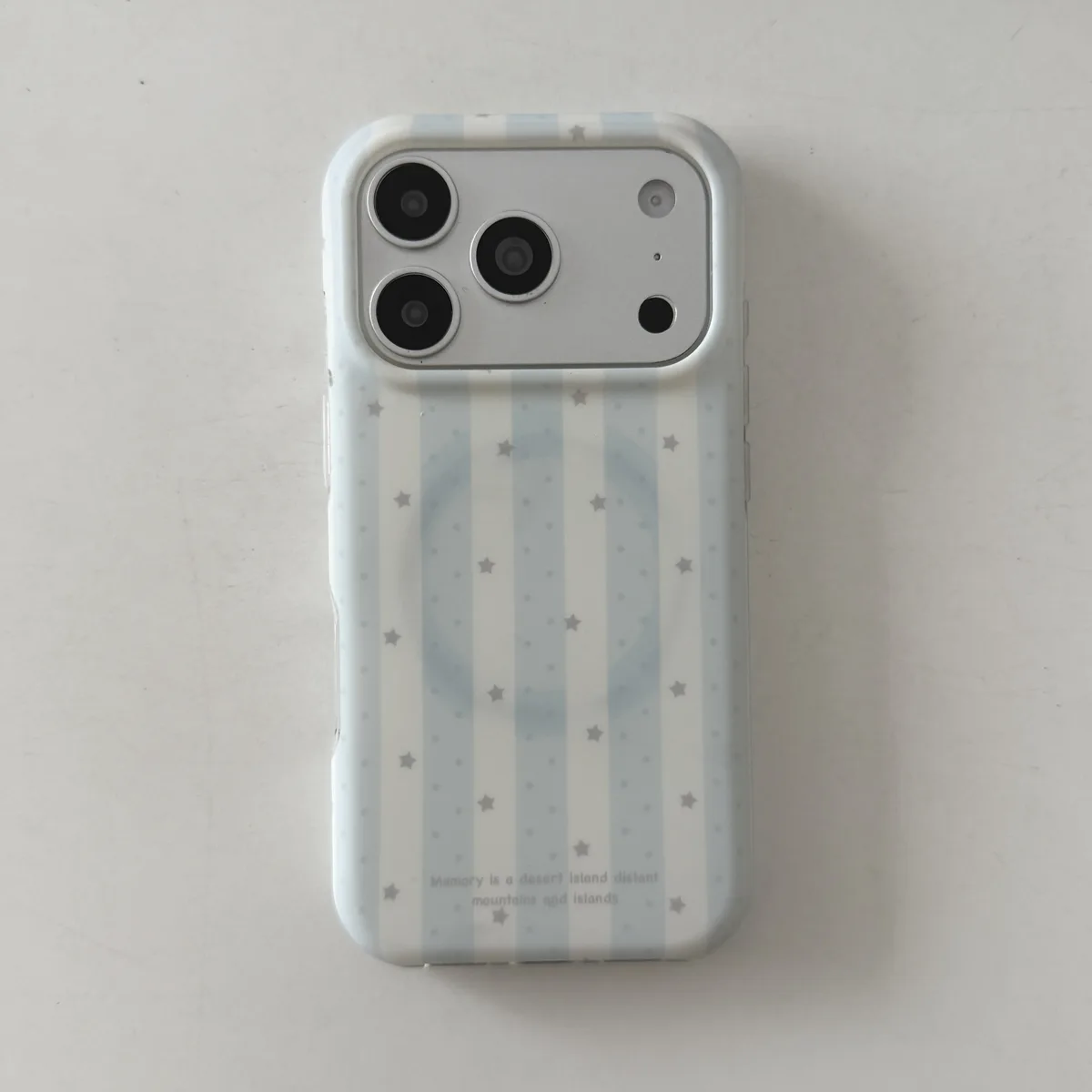 Pastel striped case with cute bear charm grip for iPhone 17 16 15 Pro Max — MagSafe