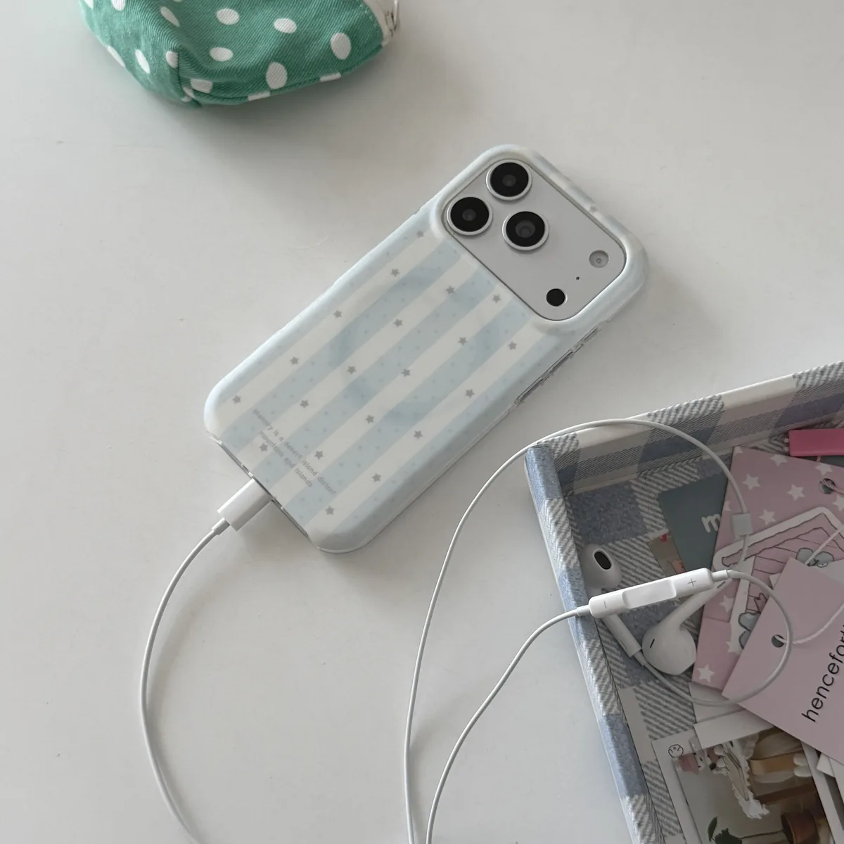 Pastel striped case with cute bear charm grip for iPhone 17 16 15 Pro Max — MagSafe