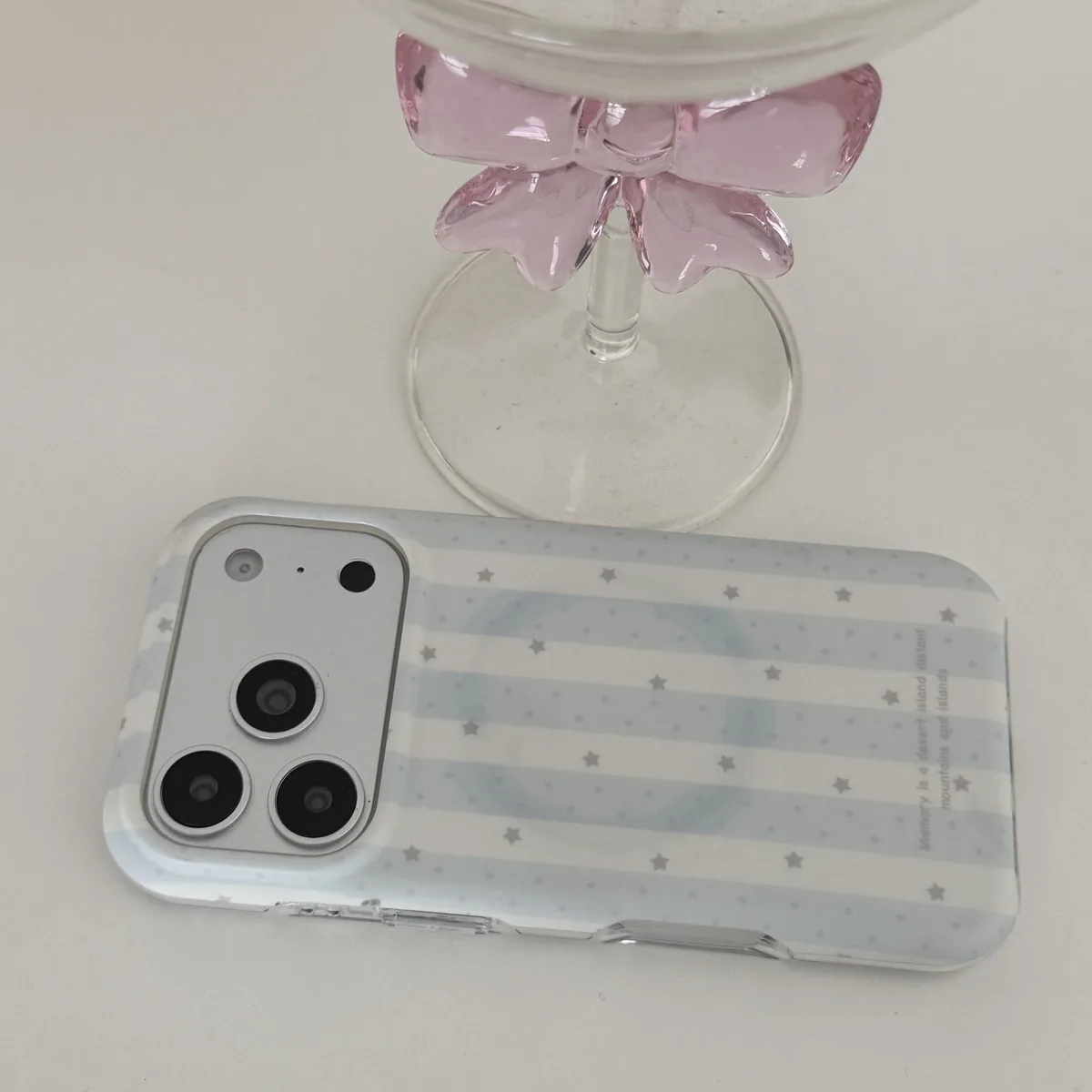 Pastel striped case with cute bear charm grip for iPhone 17 16 15 Pro Max — MagSafe
