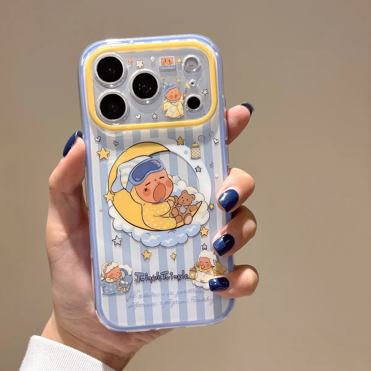 Twinkle Twinkle Baby Moon Phone Case with Popsocket & Beaded Strap — MagSafe