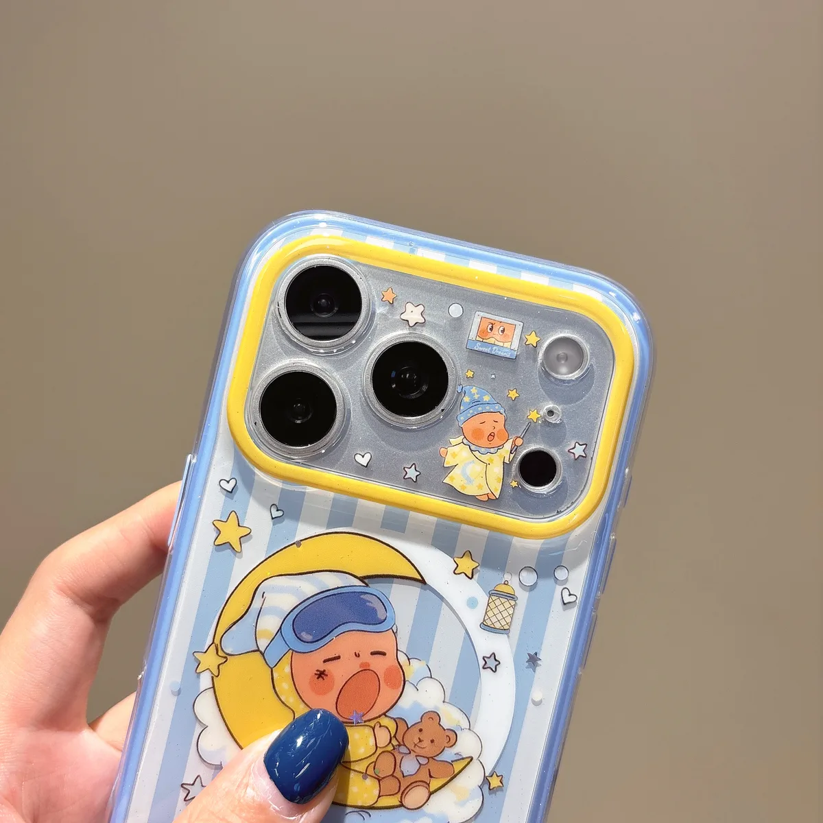 Twinkle Twinkle Baby Moon Phone Case with Popsocket & Beaded Strap — MagSafe