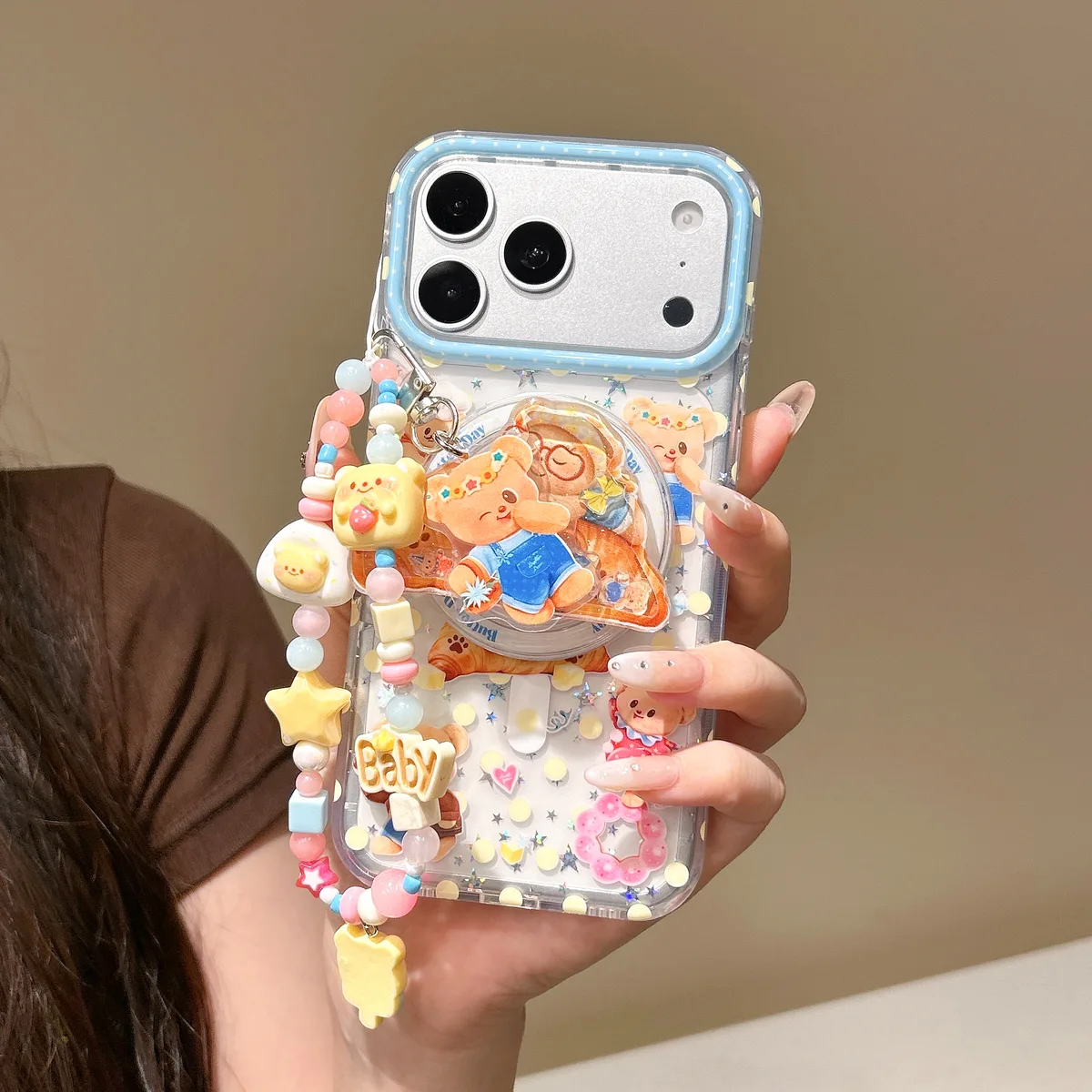 Baby Bear Bubble Pop Phone Case with Beaded Strap — MagSafe