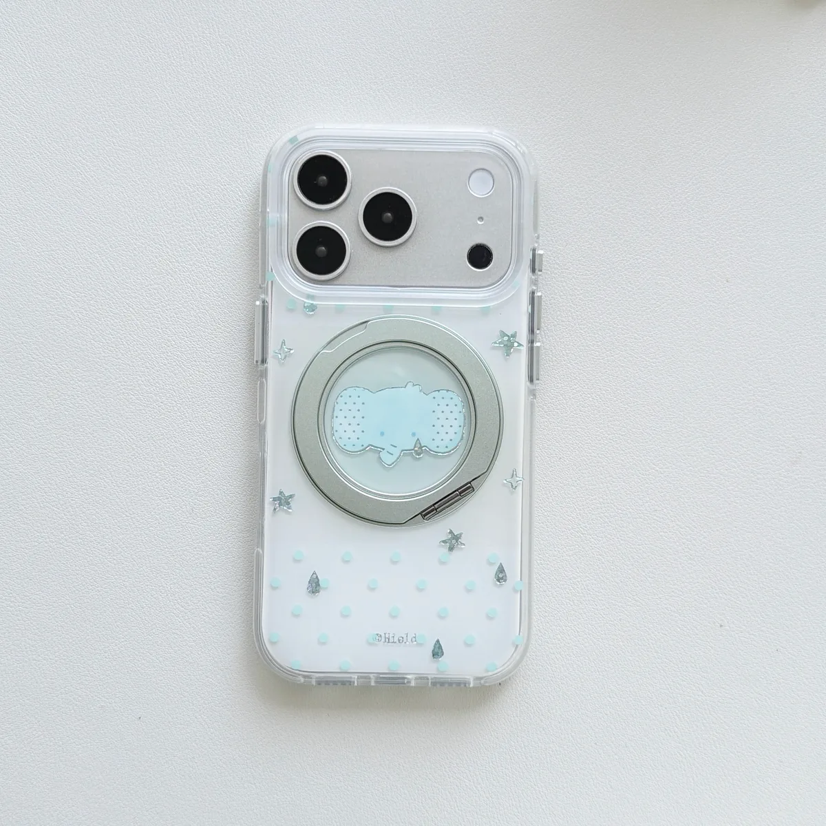 Clear Soft TPU with Blue Dot Print Phone Case for iPhone 17 16 15 Pro Max — MagSafe