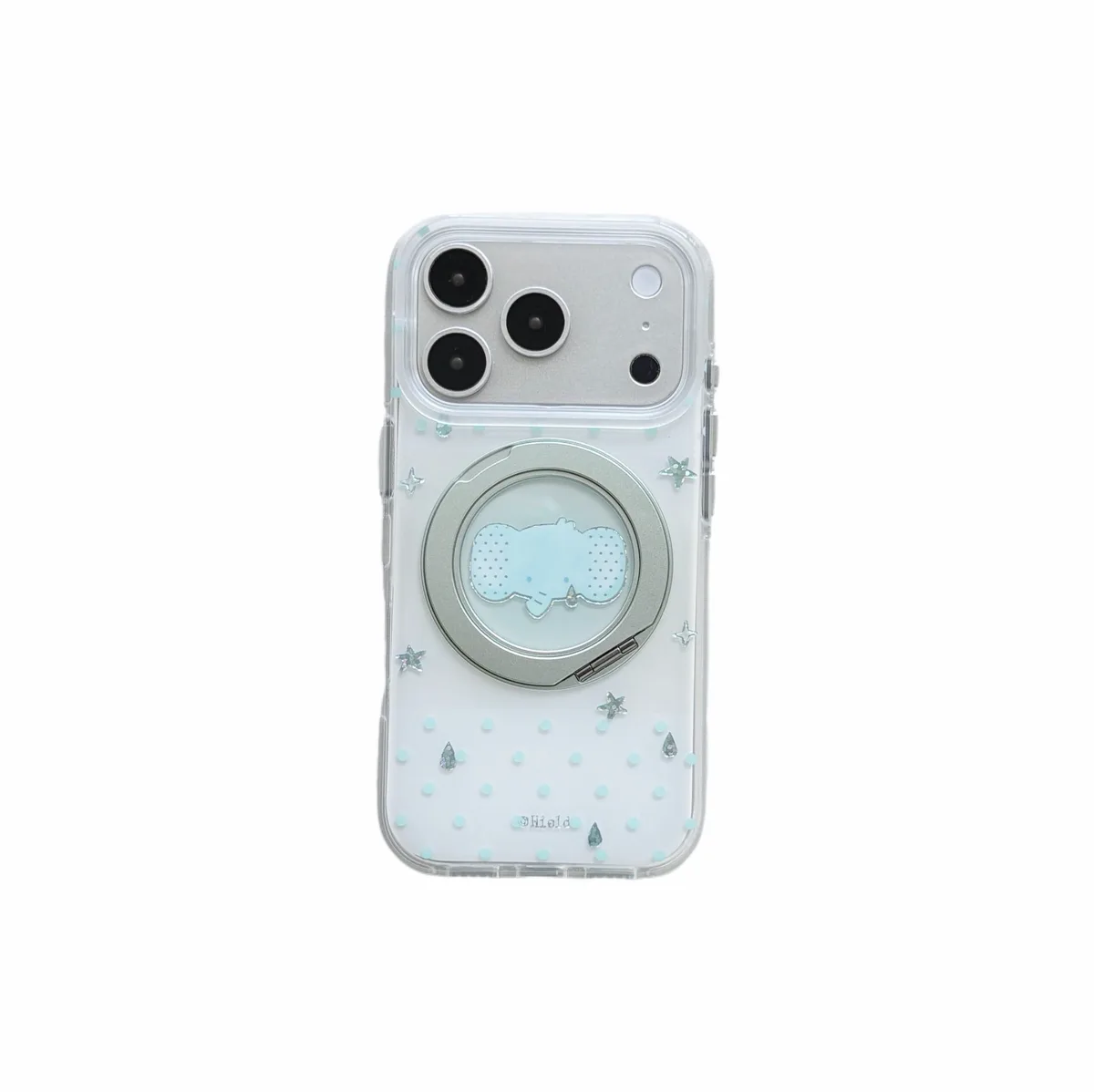 Clear Soft TPU with Blue Dot Print Phone Case for iPhone 17 16 15 Pro Max — MagSafe