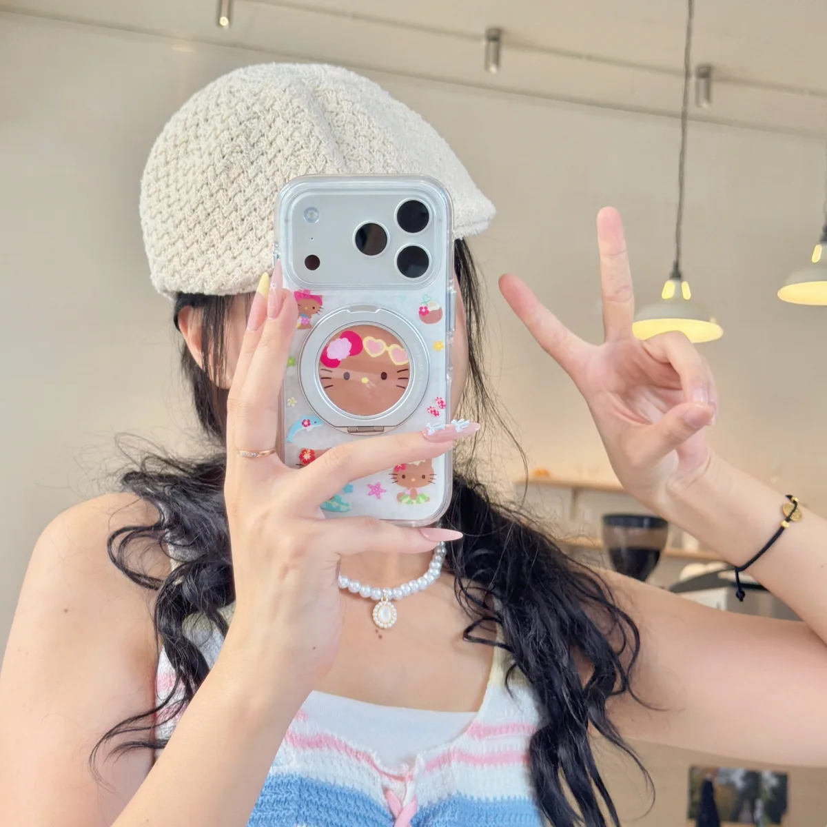 Hello Kitty Summer Beach 360 Stand Phone Case for iPhone 15/16/17 Series — MagSafe