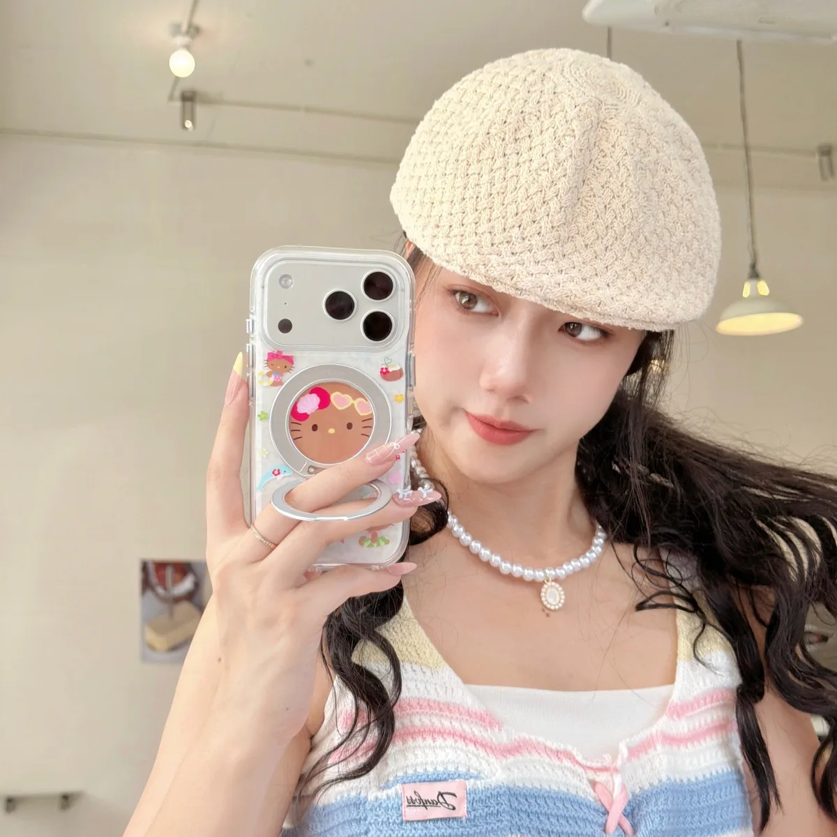 Hello Kitty Summer Beach 360 Stand Phone Case for iPhone 15/16/17 Series — MagSafe