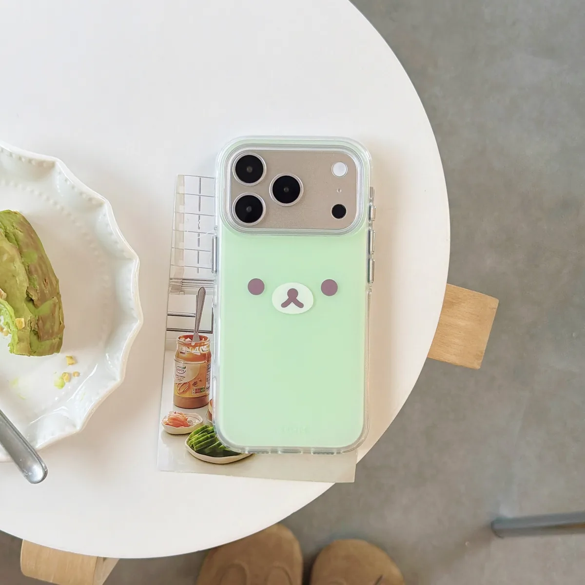 Mint Green Kawaii Bear Phone Case for iPhone 17 16 15 Pro Max