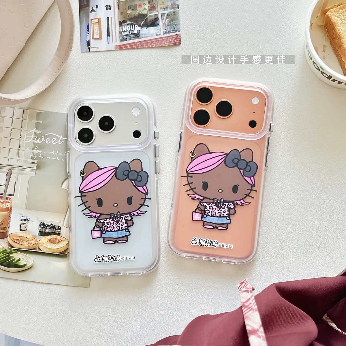 Kawaii Black Kitty Leopard Print Phone Case for iPhone 17 16 15 Pro Max
