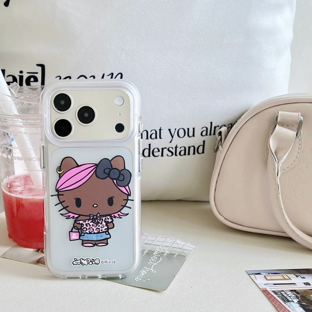 Kawaii Black Kitty Leopard Print Phone Case for iPhone 17 16 15 Pro Max