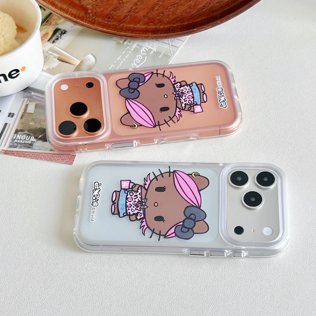 Kawaii Black Kitty Leopard Print Phone Case for iPhone 17 16 15 Pro Max