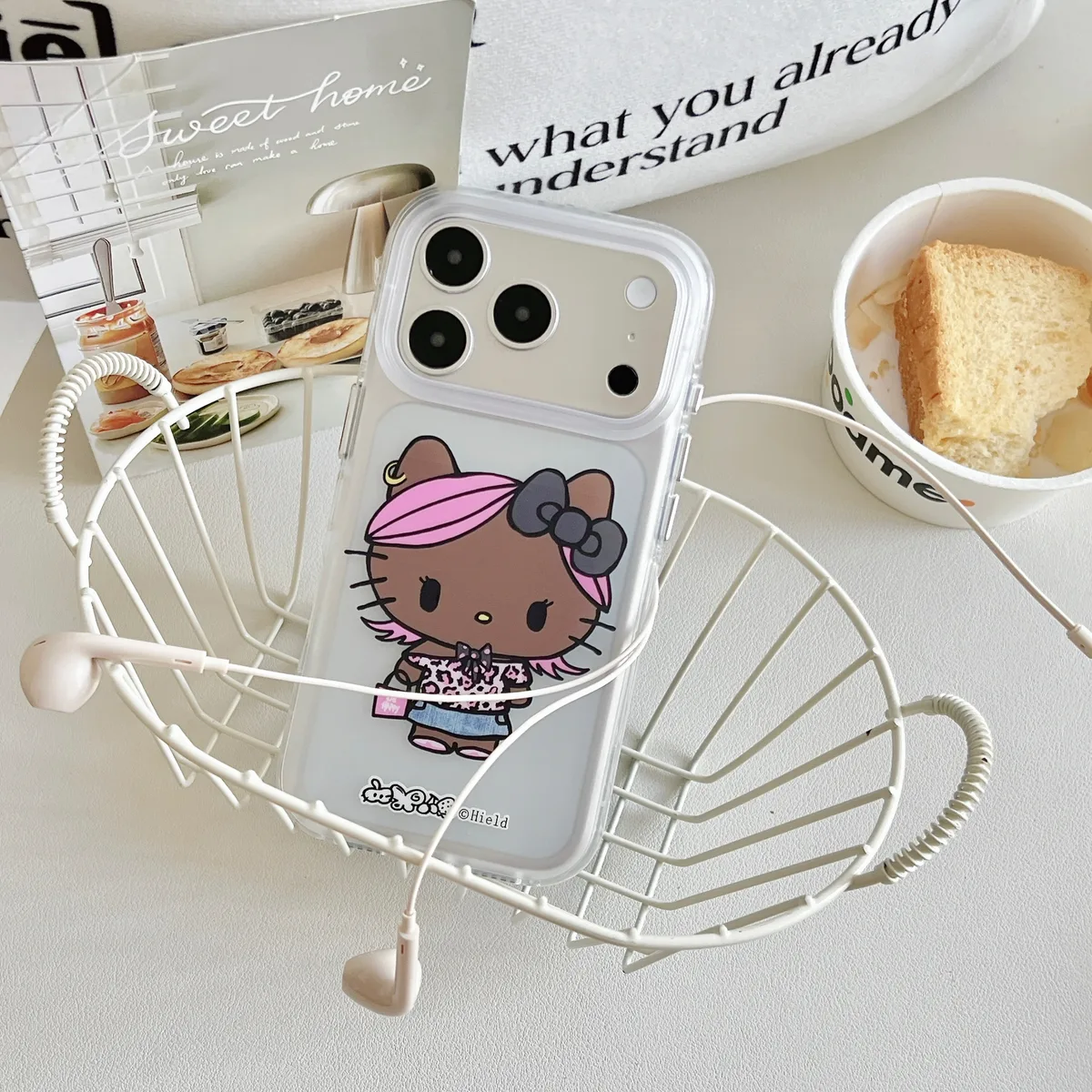 Kawaii Black Kitty Leopard Print Phone Case for iPhone 17 16 15 Pro Max