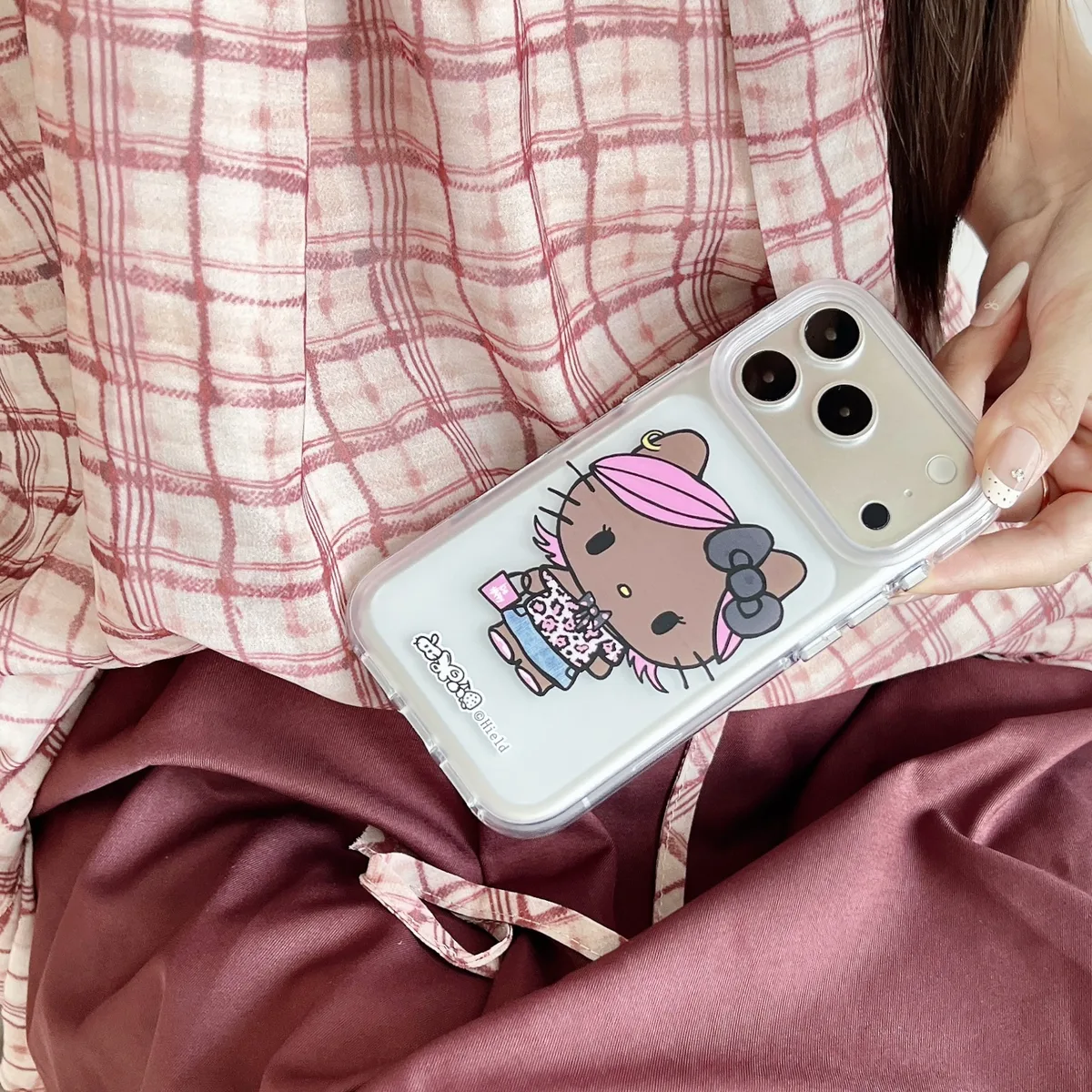 Kawaii Black Kitty Leopard Print Phone Case for iPhone 17 16 15 Pro Max