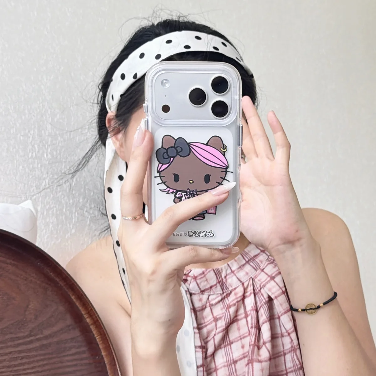 Kawaii Black Kitty Leopard Print Phone Case for iPhone 17 16 15 Pro Max
