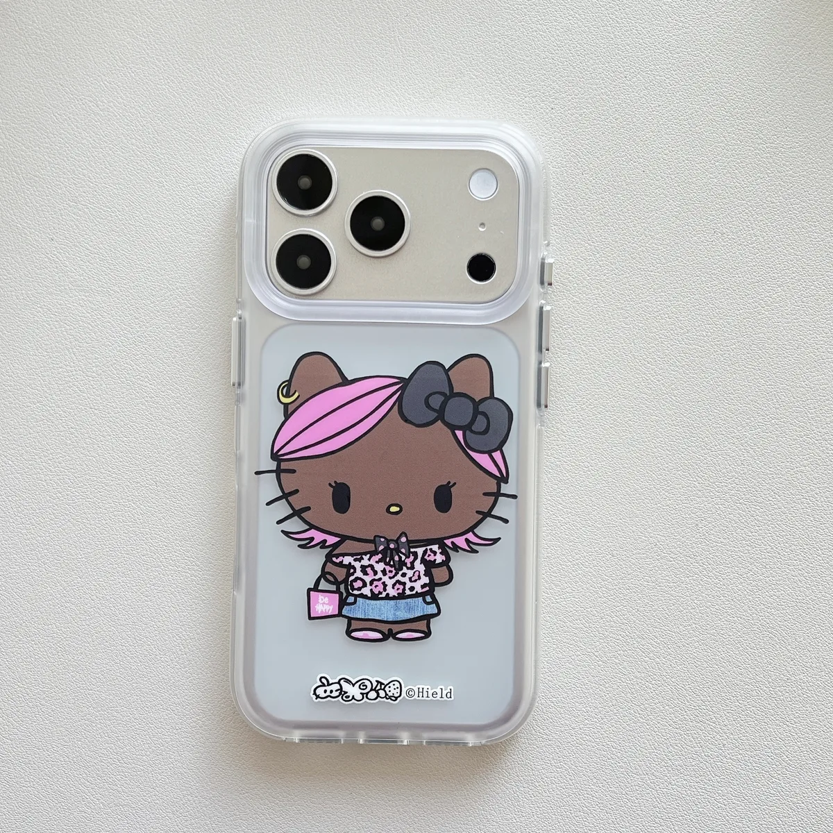 Kawaii Black Kitty Leopard Print Phone Case for iPhone 17 16 15 Pro Max