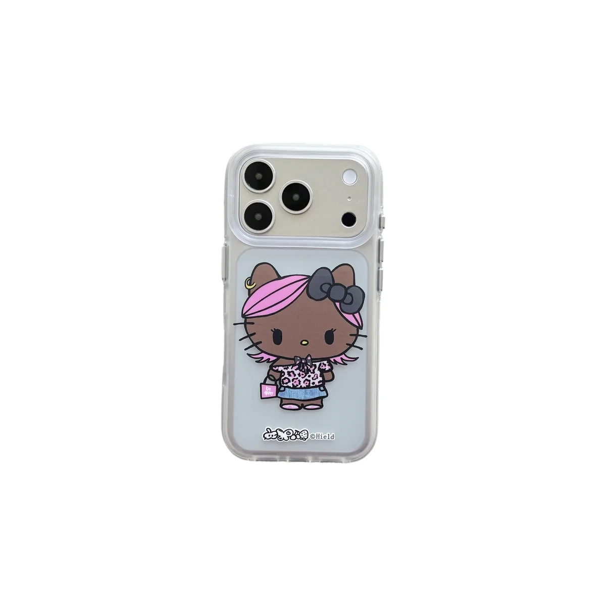 Kawaii Black Kitty Leopard Print Phone Case for iPhone 17 16 15 Pro Max