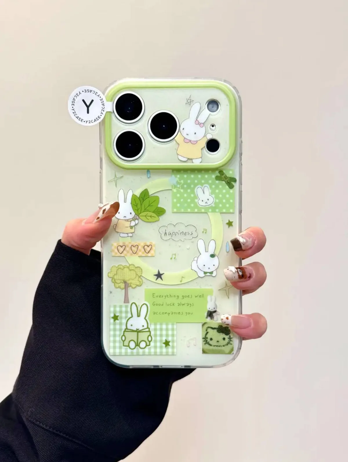 Miffy Green Leaf Charm iPhone 17 16 15 14 13 Pro Max Case Cute Kawaii Y2K