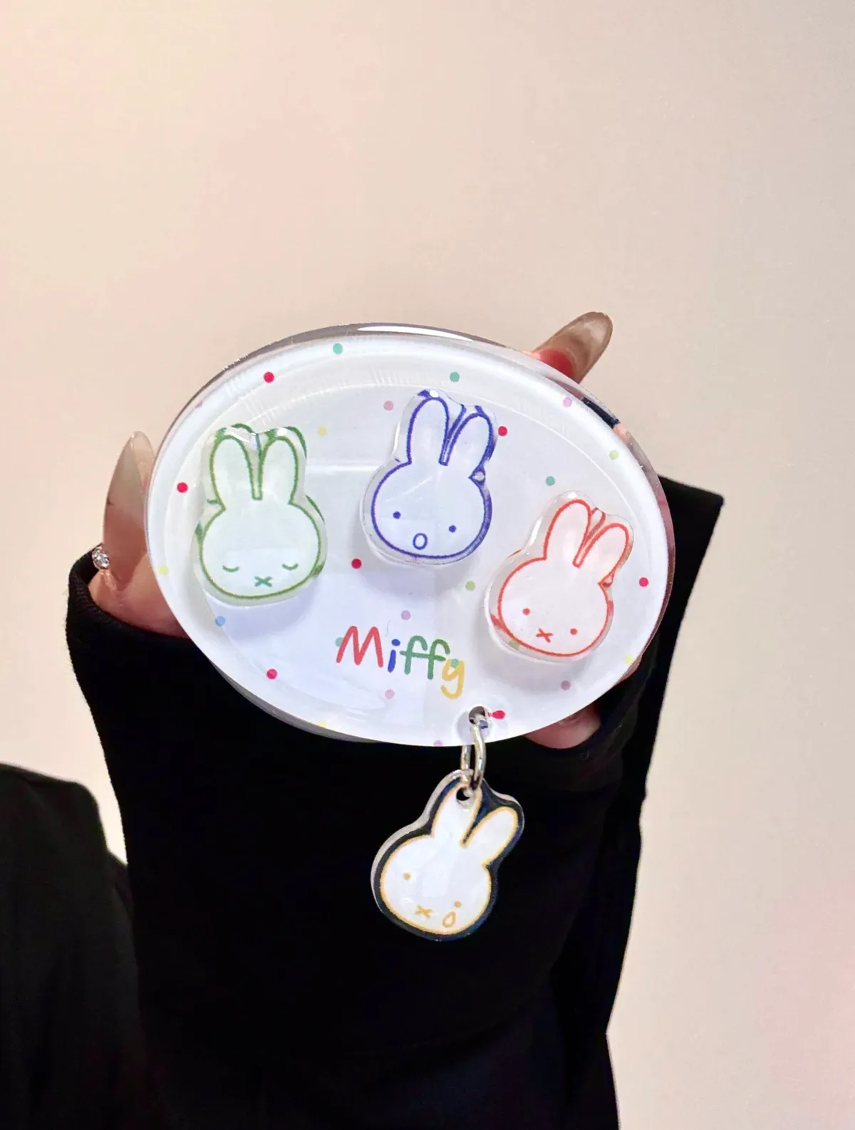 Miffy Kawaii Clear Phone Case + Pop Grip for iPhone 17 16 15 14 13 Pro Max — MagSafe