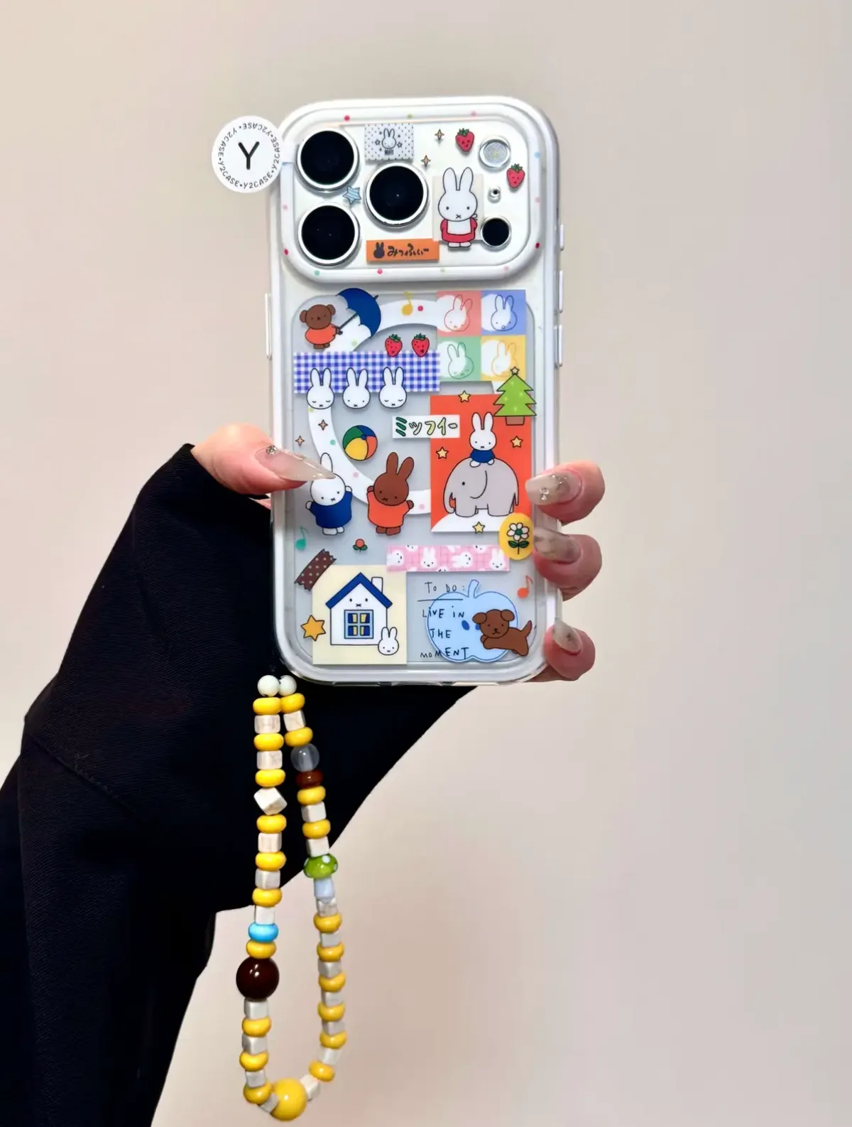 Miffy Kawaii Clear Phone Case + Pop Grip for iPhone 17 16 15 14 13 Pro Max — MagSafe