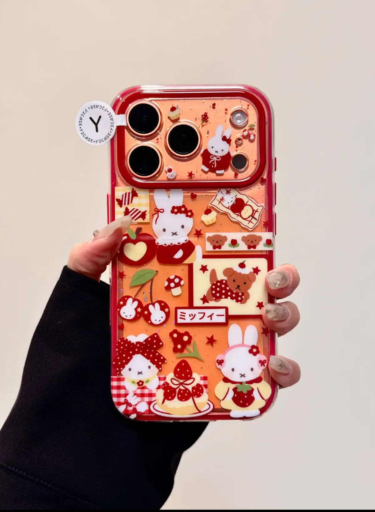 Miffy Strawberry Kawaii iPhone 17 16 15 14 13 Pro Max Cute Clear Case with Charm
