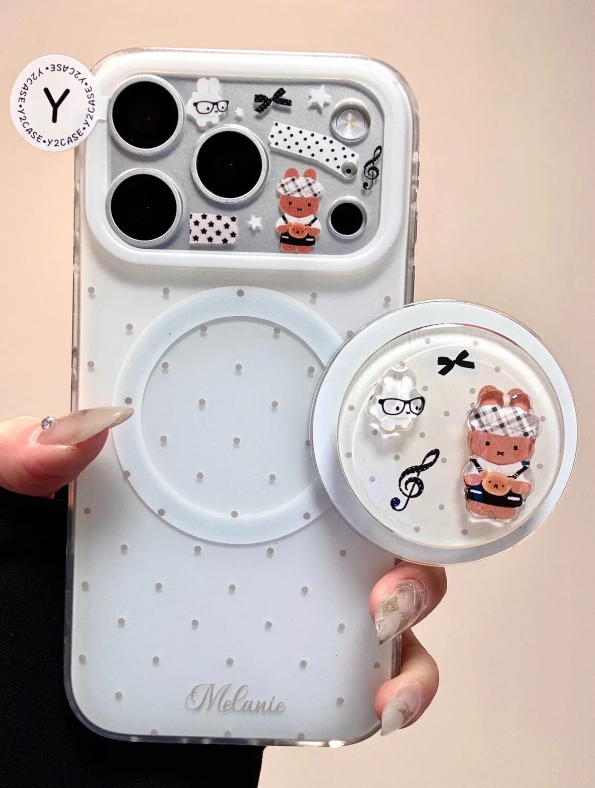 Miffy-Inspired Polka Dot MagSafe iPhone 17 16 15 14 13 Pro Max Phone Case