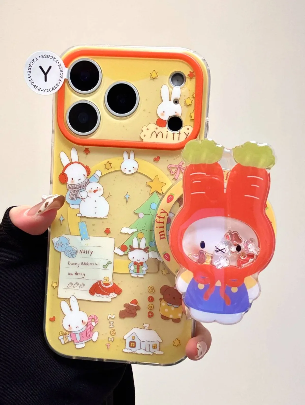 Miffy Bunny Ribbon Cute Clear Phone Case for iPhone 17 16 15 14 13 Pro Max — MagSafe