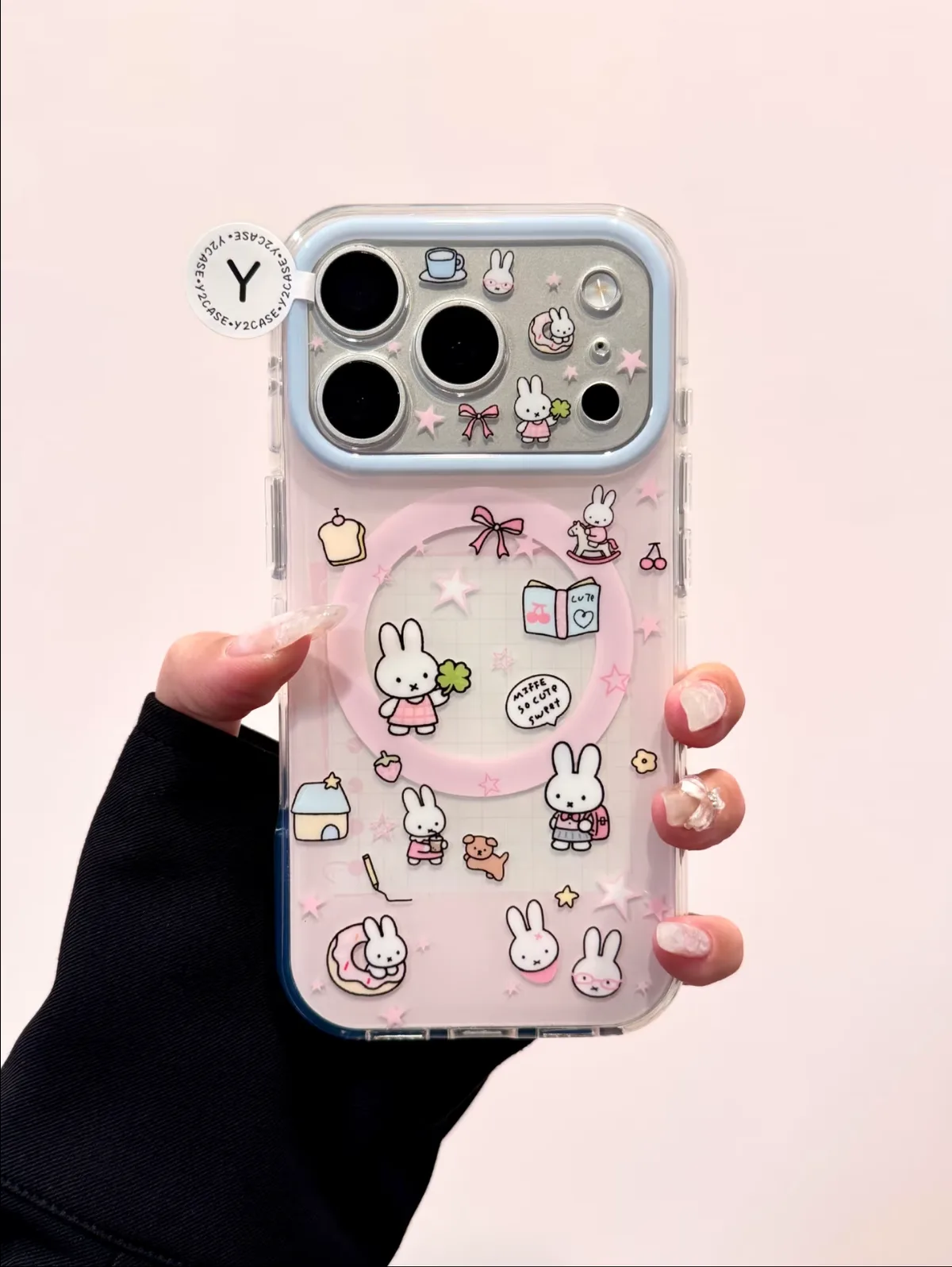 Miffy Kawaii Clear MagSafe iPhone 17 16 15 14 13 Pro Max Case with Ring Stand