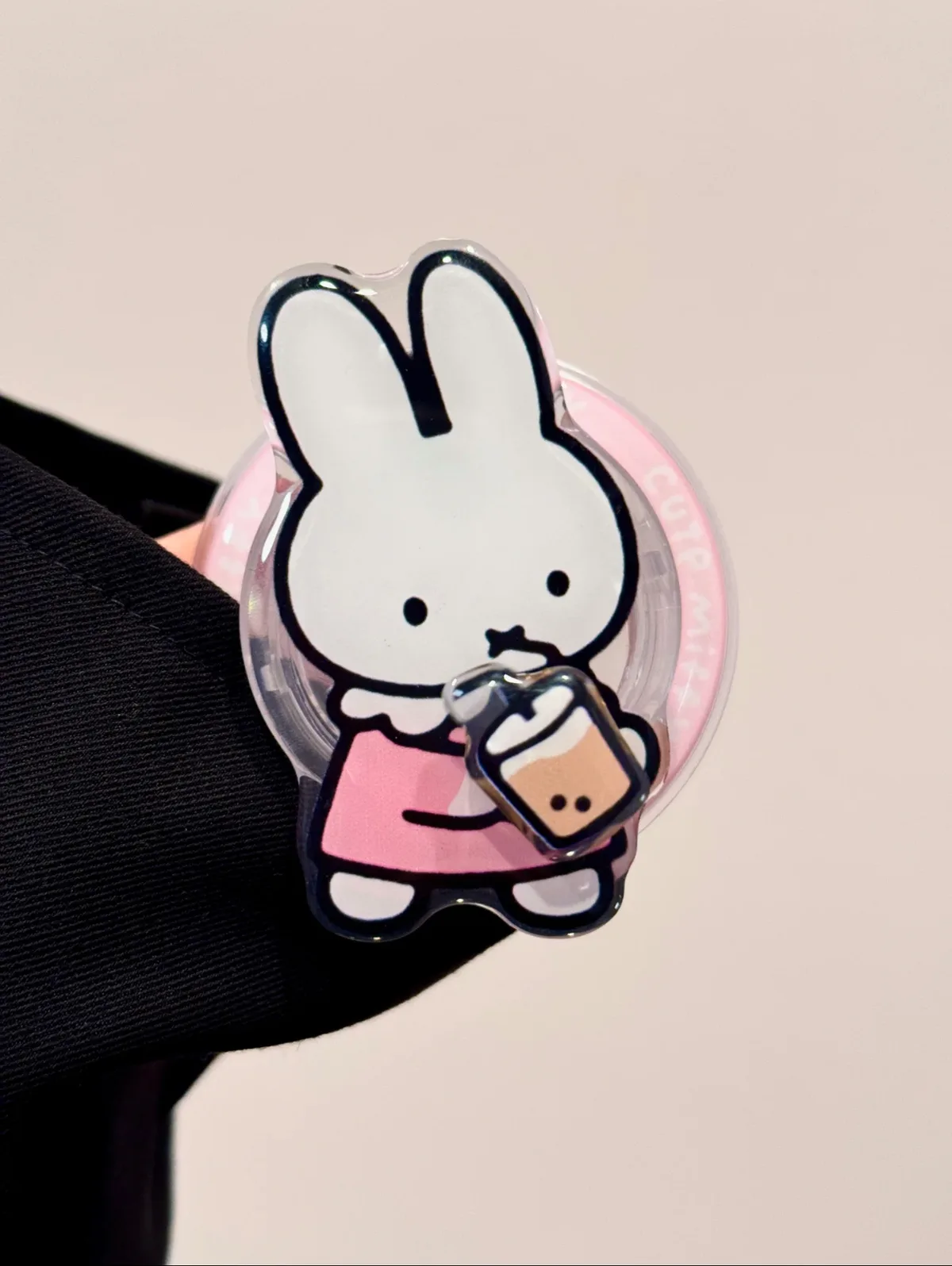 Miffy Pastel Blue Pink Grid With Beaded Strap Phone Case for iPhone 17 16 15 Pro Max — MagSafe